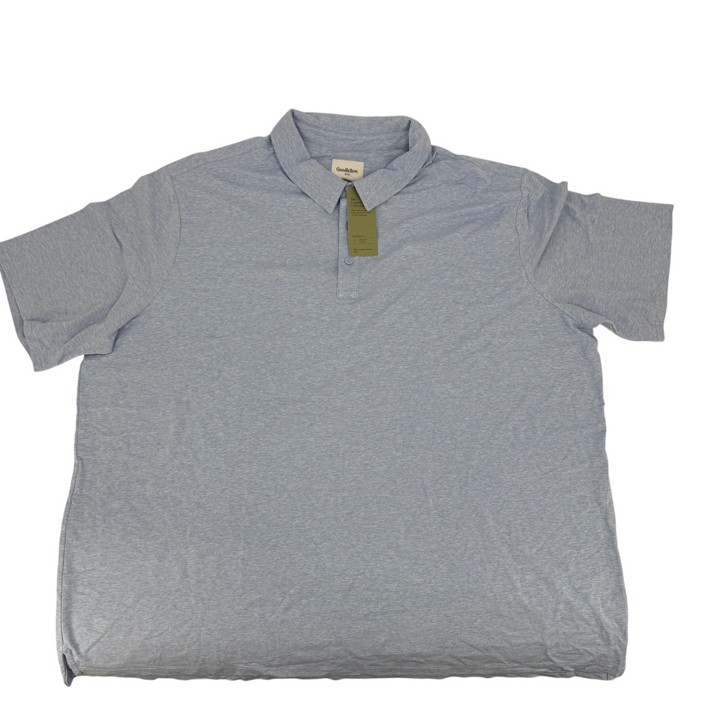 Goodfellow Polo Shirt Short Sleeve Mens 4XL Tall Blue Heather Cotton‎ Blend